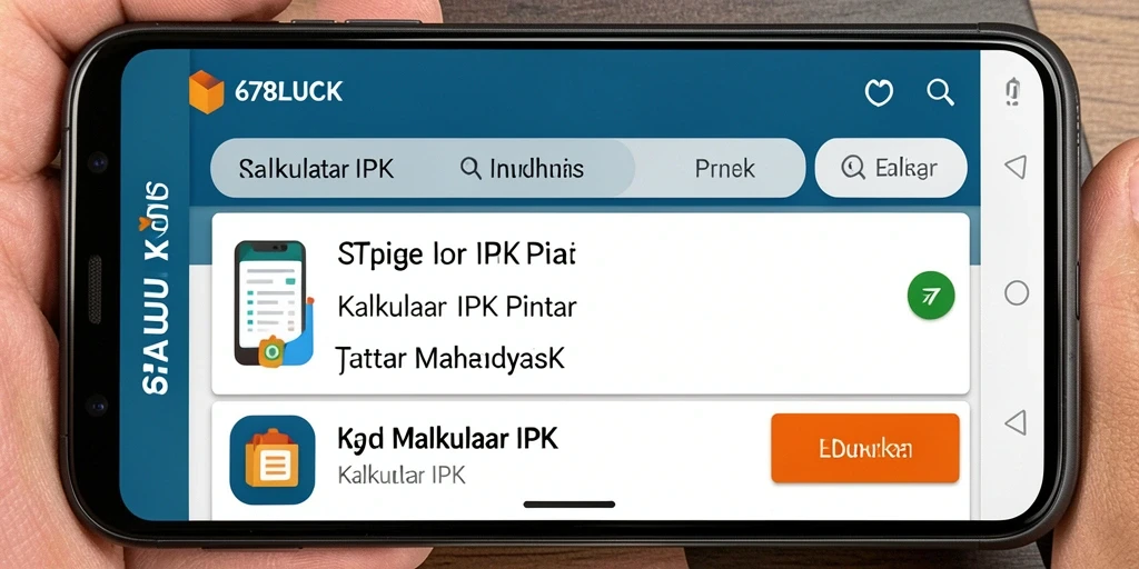 Tampilan antarmuka aplikasi Kalkulator IPK 678LUCK yang sederhana dan fungsional.