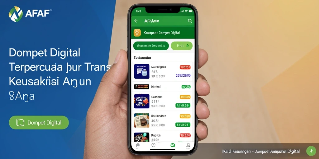 Tampilan antarmuka AFAF yang modern dan user-friendly untuk Dompet Digital.