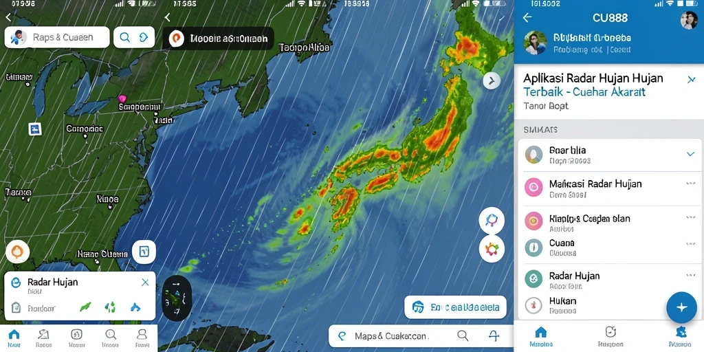 Tampilan Radar Hujan CU888 yang informatif dan akurat.