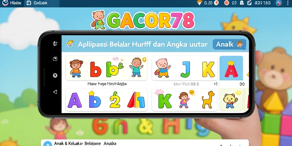 Antarmuka interaktif GACOR78 untuk belajar huruf dan angka.