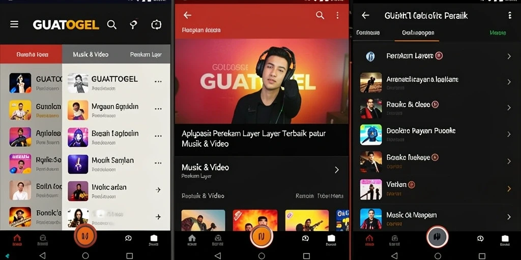 Antarmuka GUATOGEL saat merekam layar dengan kontrol sederhana.