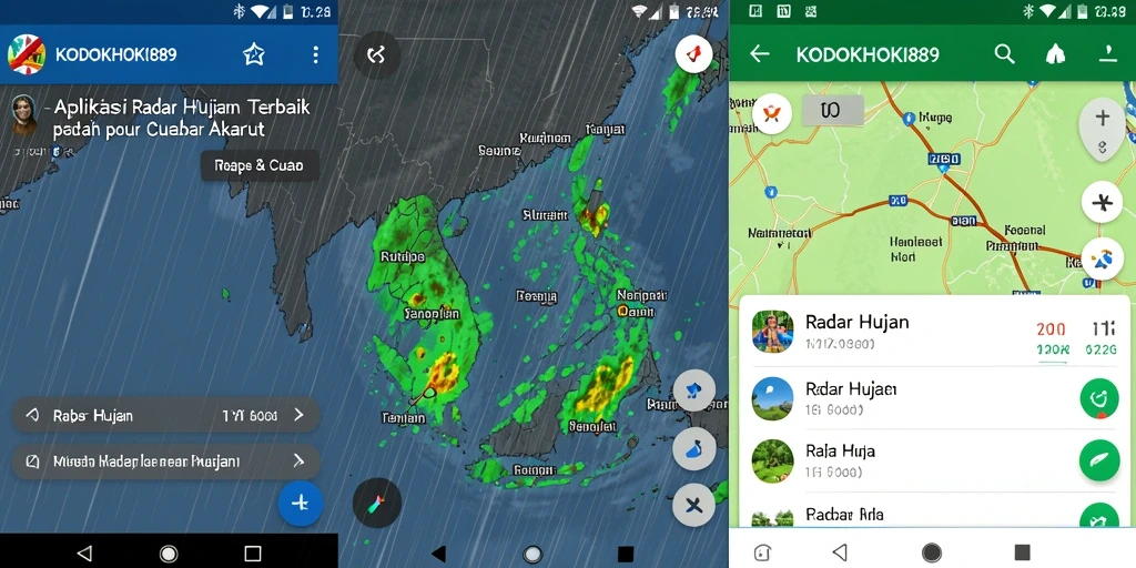 Antarmuka aplikasi Radar Hujan KODOKHOKI889 yang informatif dan menarik.