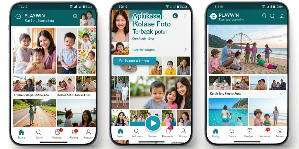 Antarmuka kreatif dan fitur kolase menarik dari PLAYWIN.